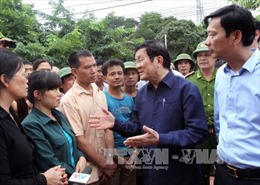 Chủ tịch nước kiểm tra khắc phục hậu quả lũ lụt tại Quảng Ninh